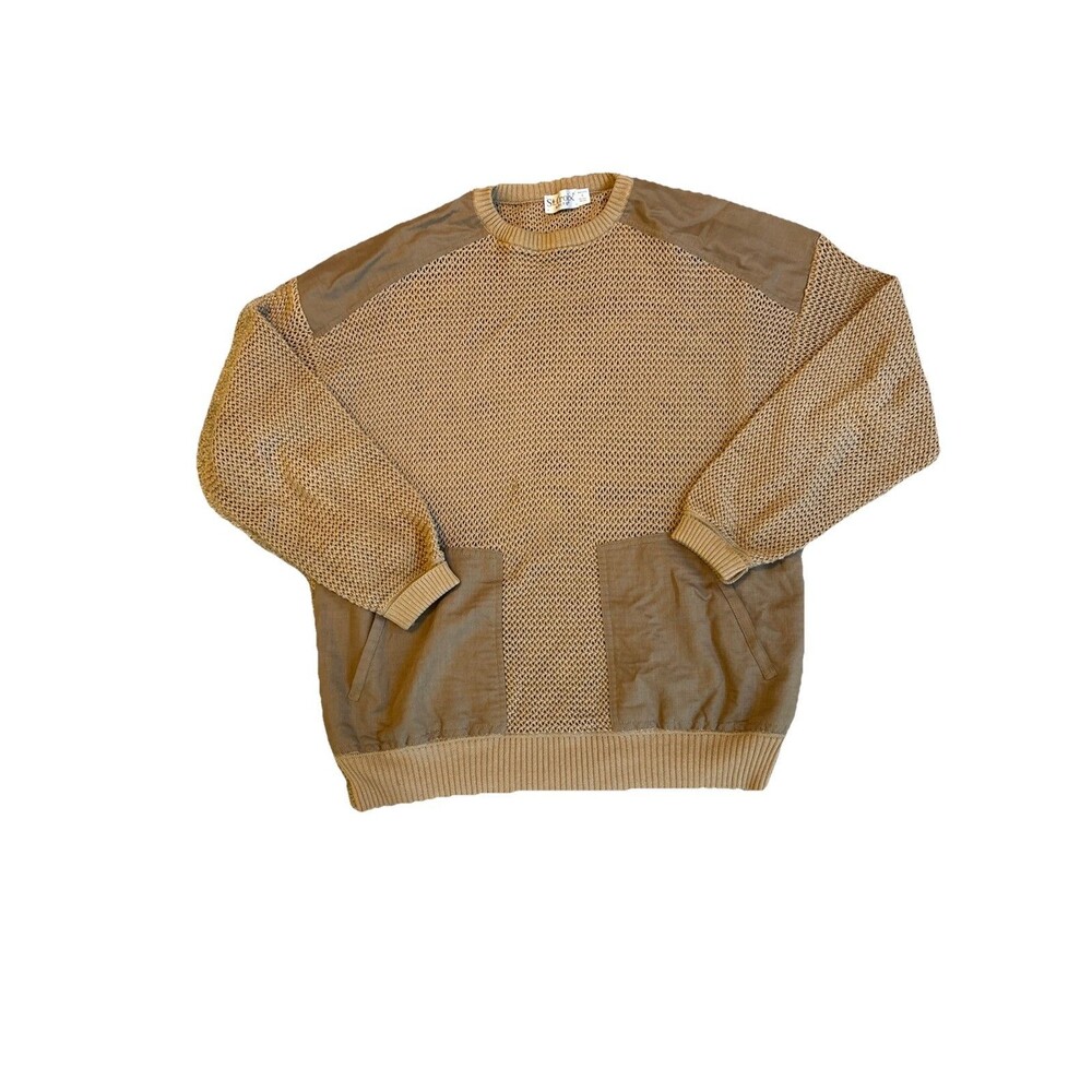 St Croix Knits Men’s Sweater Knit Polo Colorblock VTG 90 80s Preppy Retro SZ L